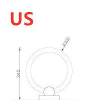Nordic style wooden circular chandelier with round acrylic shade, shown in 20cm and 30cm diameter options.