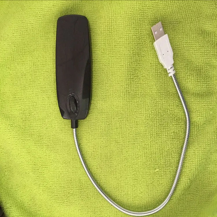 USB gooseneck LED lamp with flexible adjustable arm in black, white, blue, or pink colours