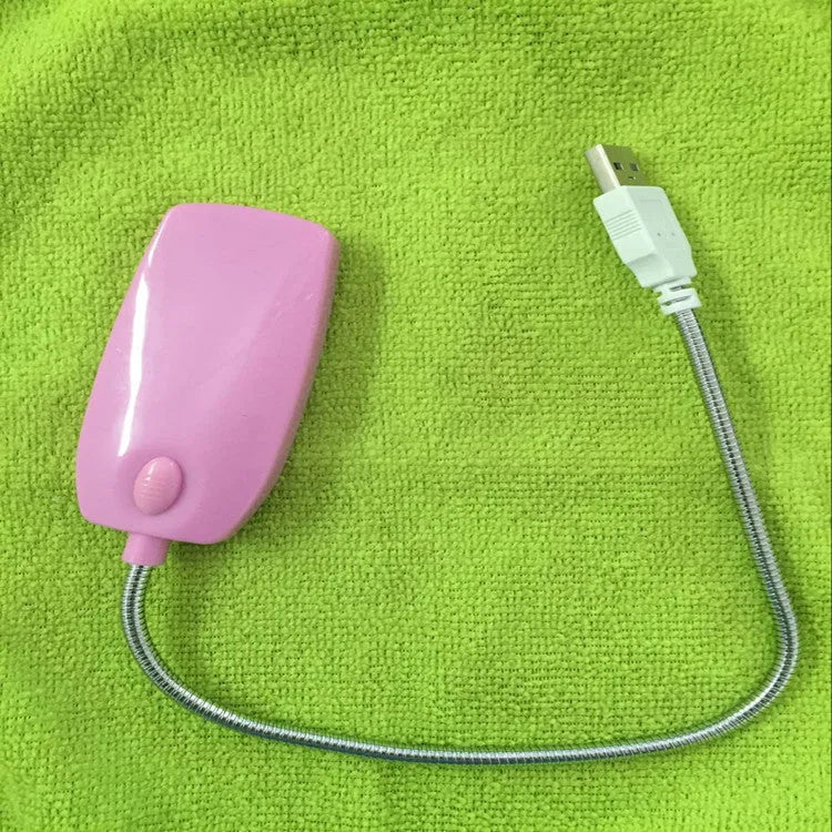USB gooseneck LED lamp with flexible adjustable arm in black, white, blue, or pink colours