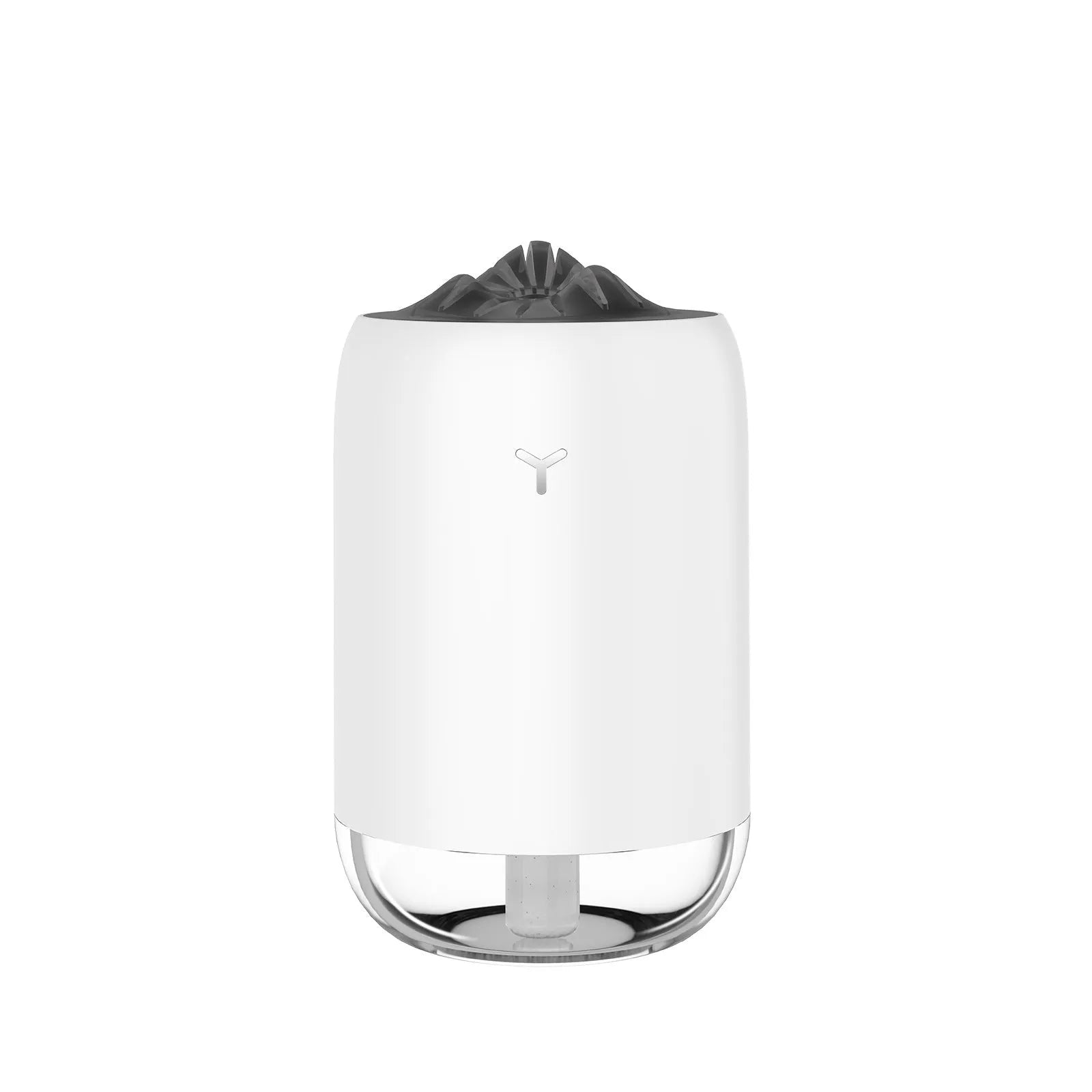 Magic Flame columnar humidifier in white with USB cable and single mist outlet
