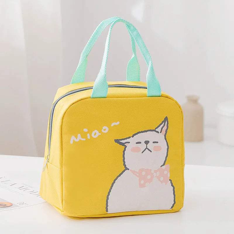 Insulated Oxford cloth lunch bag with thermal fabric in four colour designs