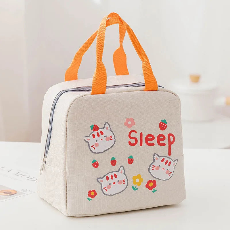 Insulated Oxford cloth lunch bag with thermal fabric in four colour designs