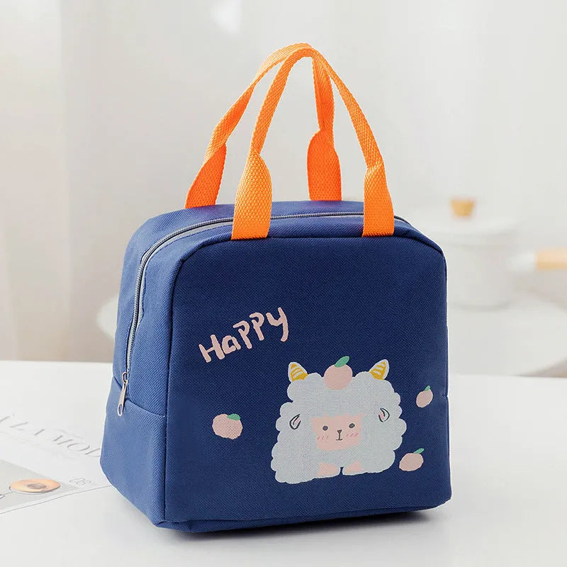 Insulated Oxford cloth lunch bag with thermal fabric in four colour designs