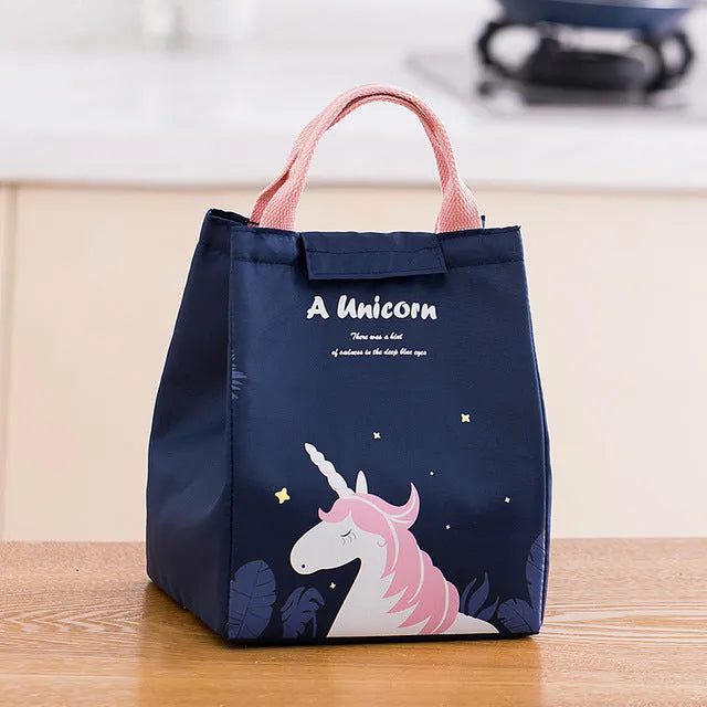 Insulated Oxford cloth lunch bag with thermal fabric in four colour designs