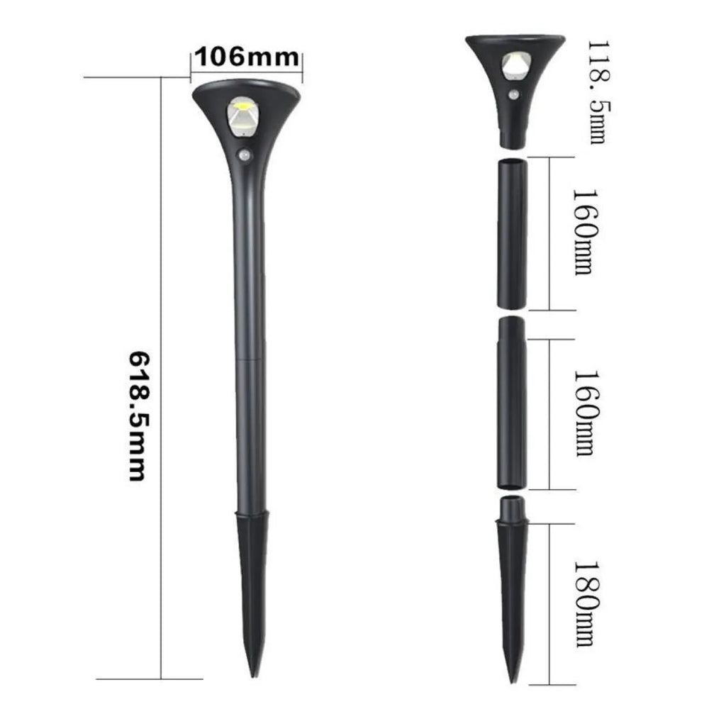 Solar induction ground plug light for outdoor lawn and garden lighting with IP65 waterproof rating