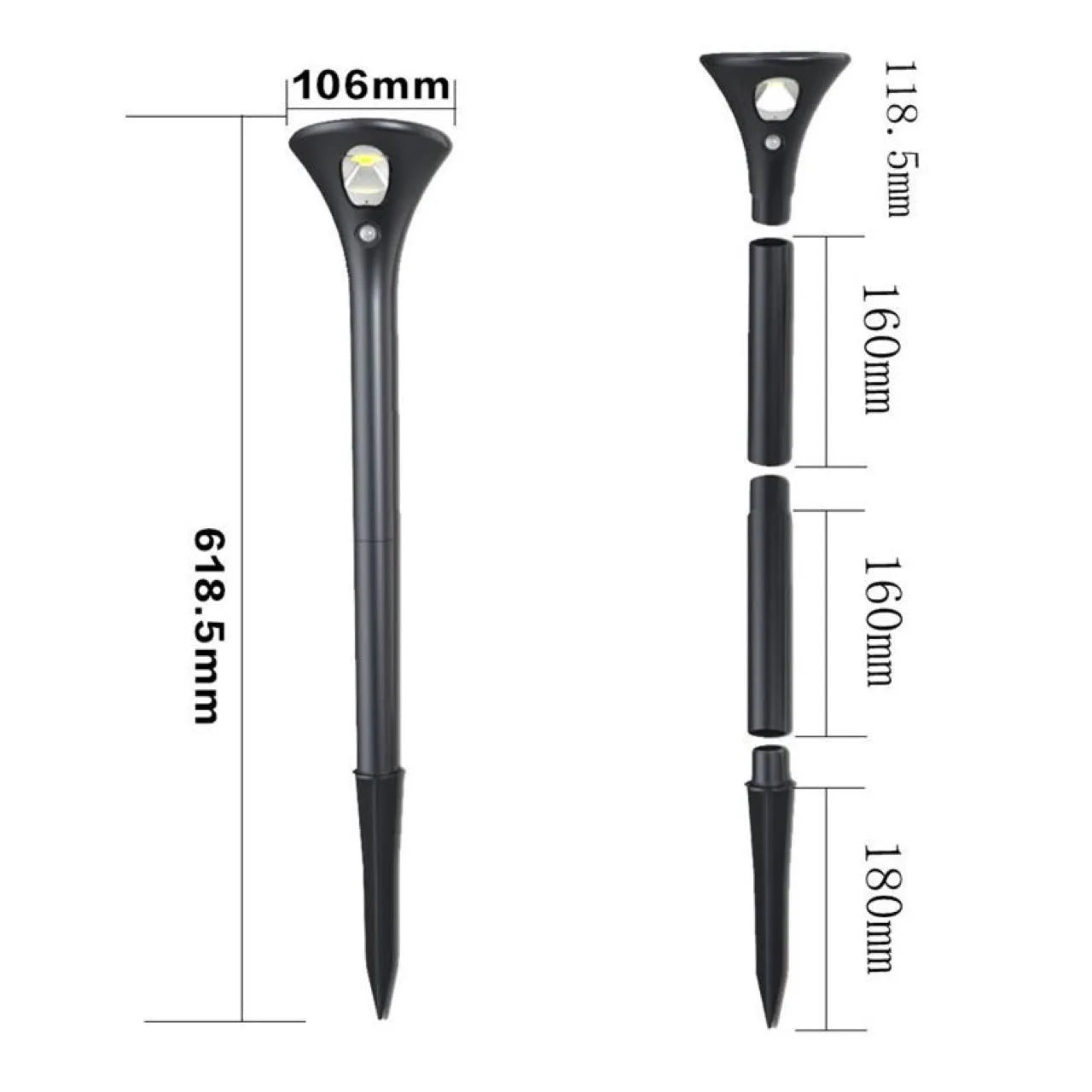 Solar induction ground plug light for outdoor lawn and garden lighting with IP65 waterproof rating