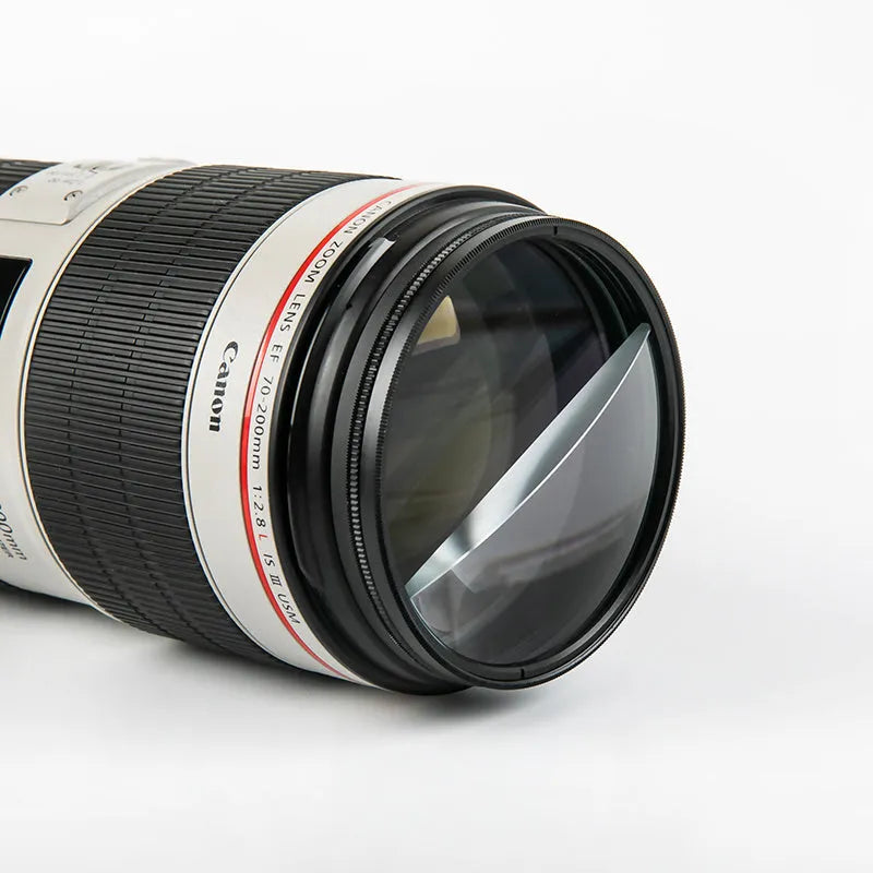 77mm half moon mirror SLR camera filter with cleaning cloth and protective bag