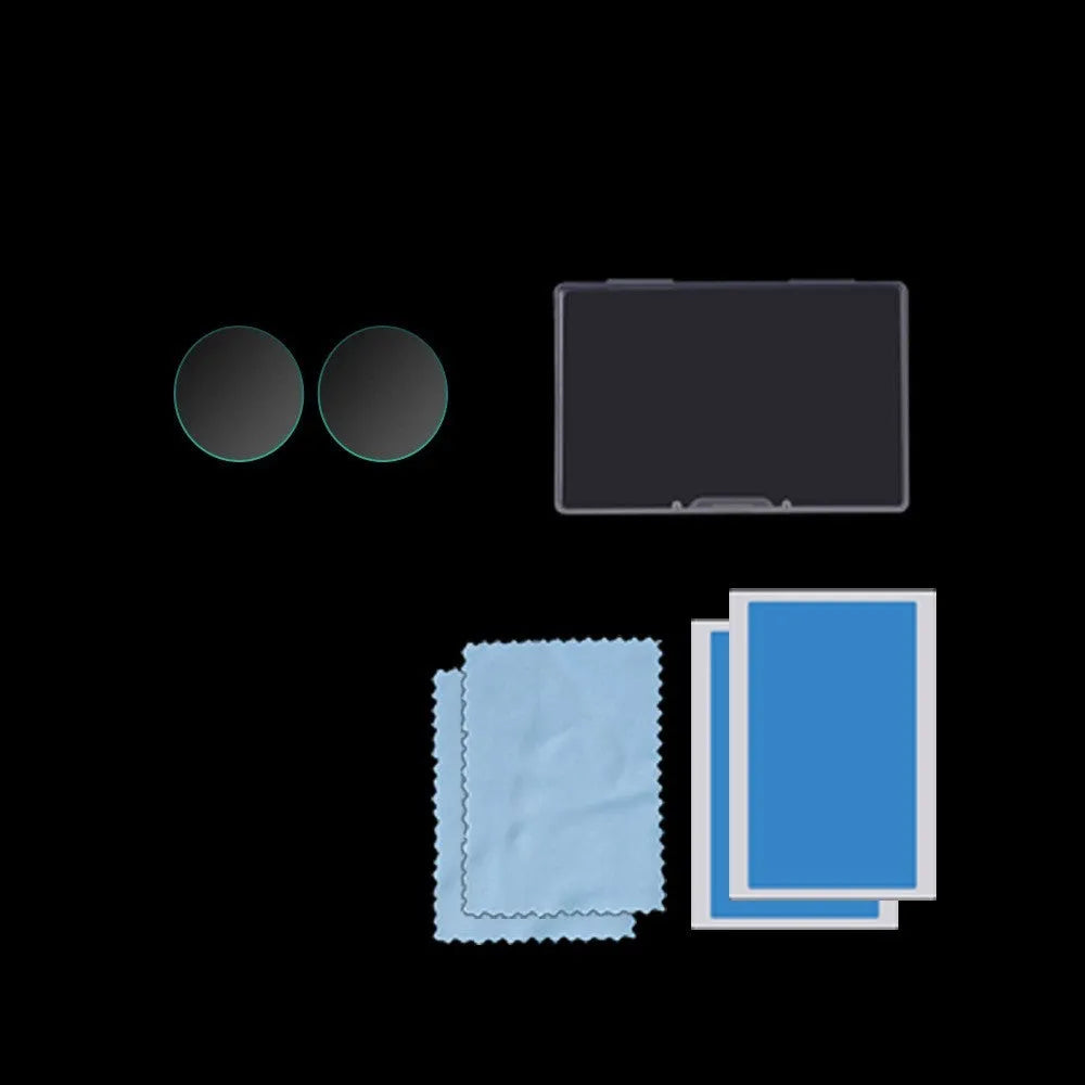 Black tempered glass screen protector for Insta360 ONE X2 camera with dimensions 97x64mm