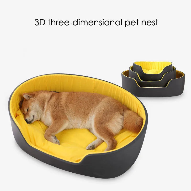 Washable cloth pet kennel for dogs and cats in black or green colour with three size options
