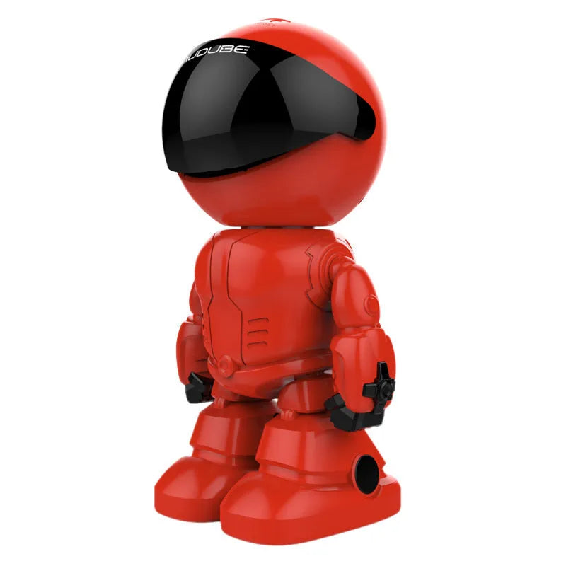 Silver remote HD night vision robot camera with 355-degree rotation capability for security surveillance