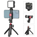 Combo 8 vlog bracket set with integrated fill light for mobile phones.