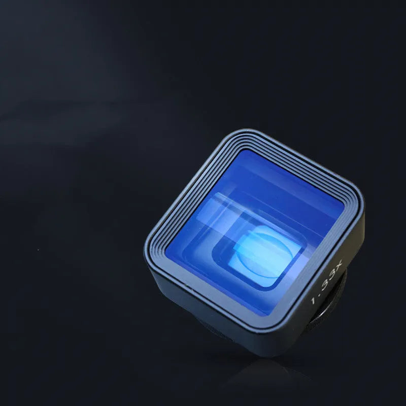 Black SANYK 1.33x mobile phone anamorphic widescreen lens for cinematic 2.40:1 video conversion