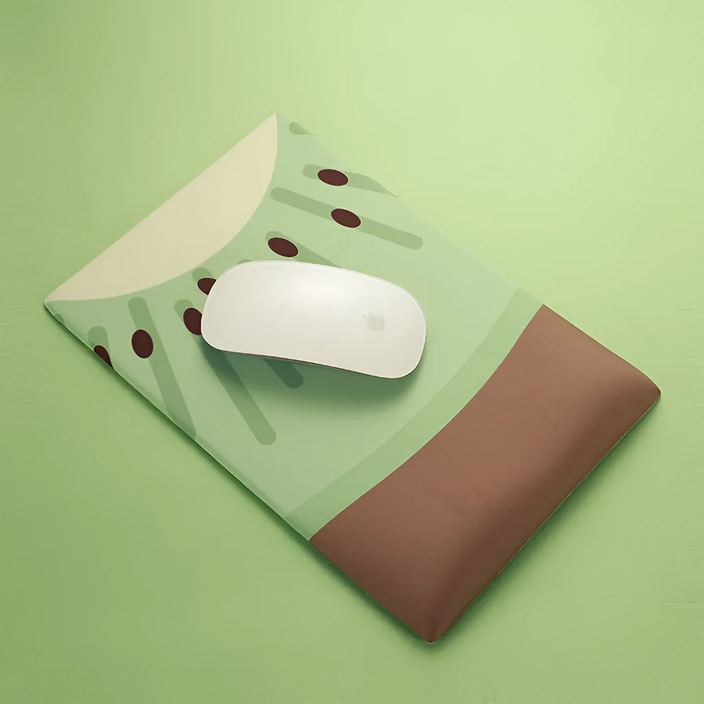 Colourful thickened cloth and silicone wrist support mouse pad on a desk