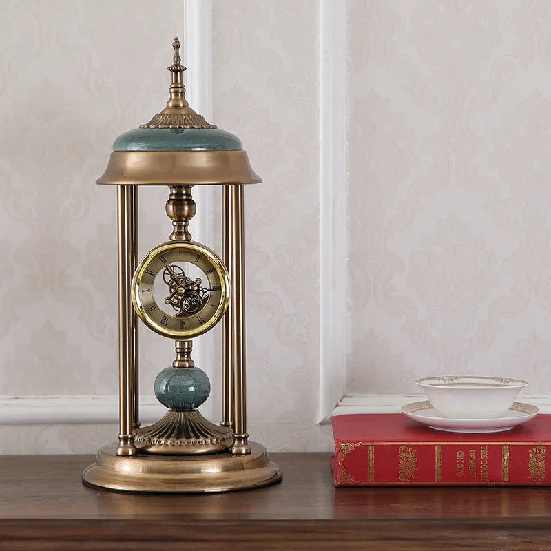 Nordic rectangular wall clock with analogue hands and LCD display, metal and glass construction