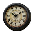 European retro style 6-inch round desk clock with silent alarm function on wooden surface