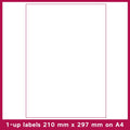 A4 paper FBA barcode labels showing ten different grid formats for printing