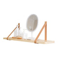 Nordic-style pine wood wall storage rack for remote controls and cosmetics, 50cm wide