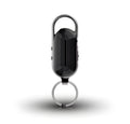 Black zinc alloy portable voice recorder with earphones and charging cable