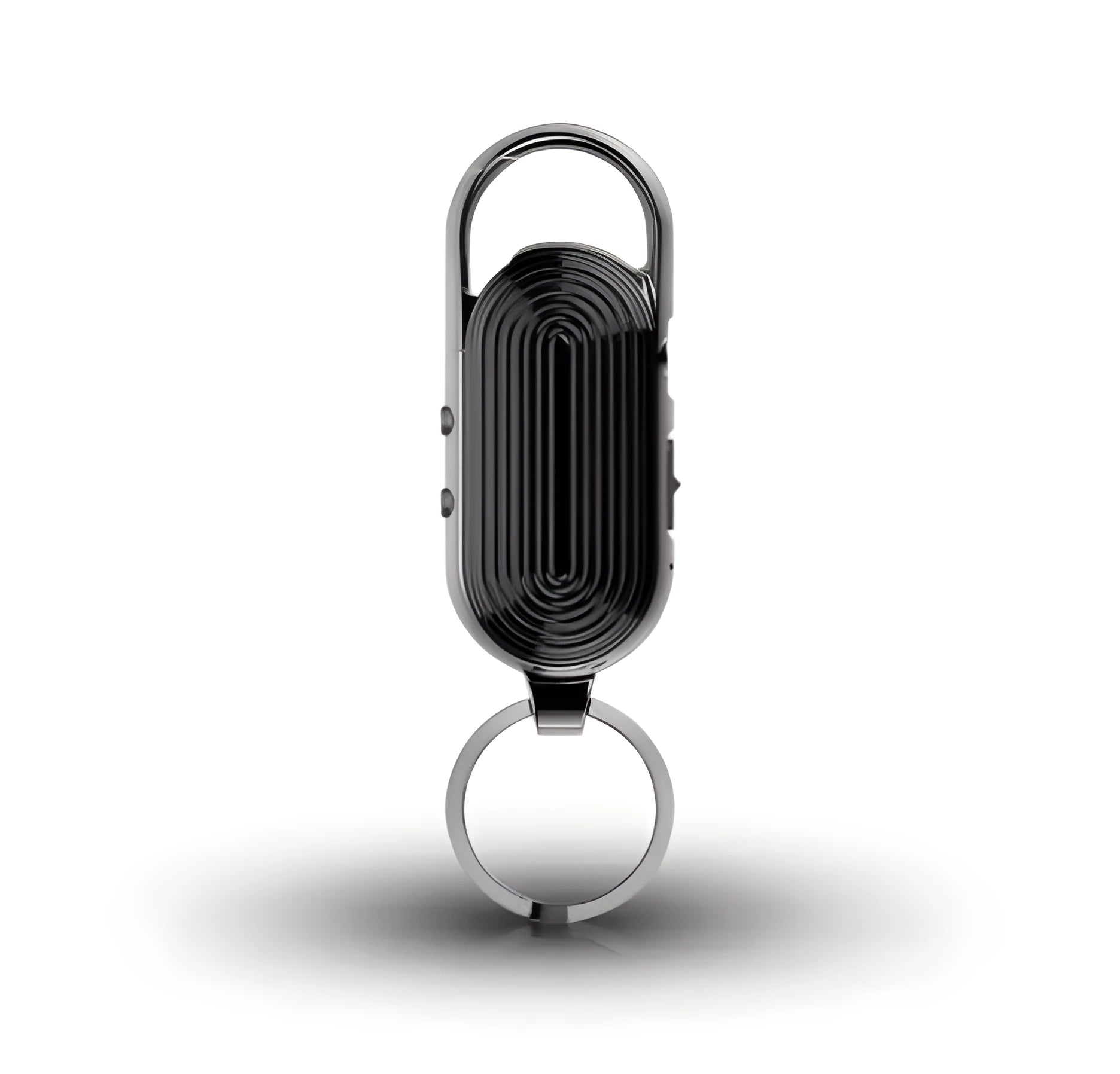 Black zinc alloy portable voice recorder with earphones and charging cable