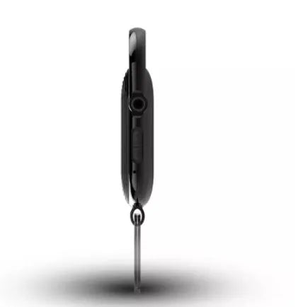 Black zinc alloy portable voice recorder with earphones and charging cable