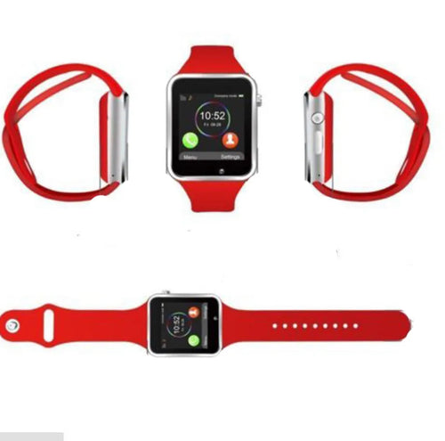 A1 smart watch with 1.54-inch screen showing camera, Bluetooth and GSM connectivity options