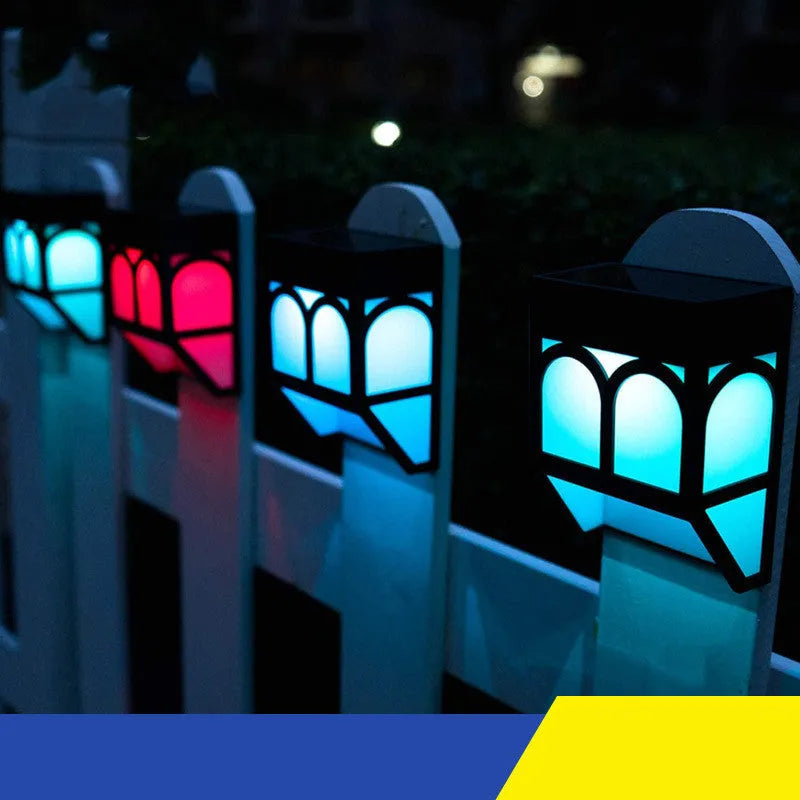 Solar-powered outdoor wall lamp with square design for garden courtyard balcony installation