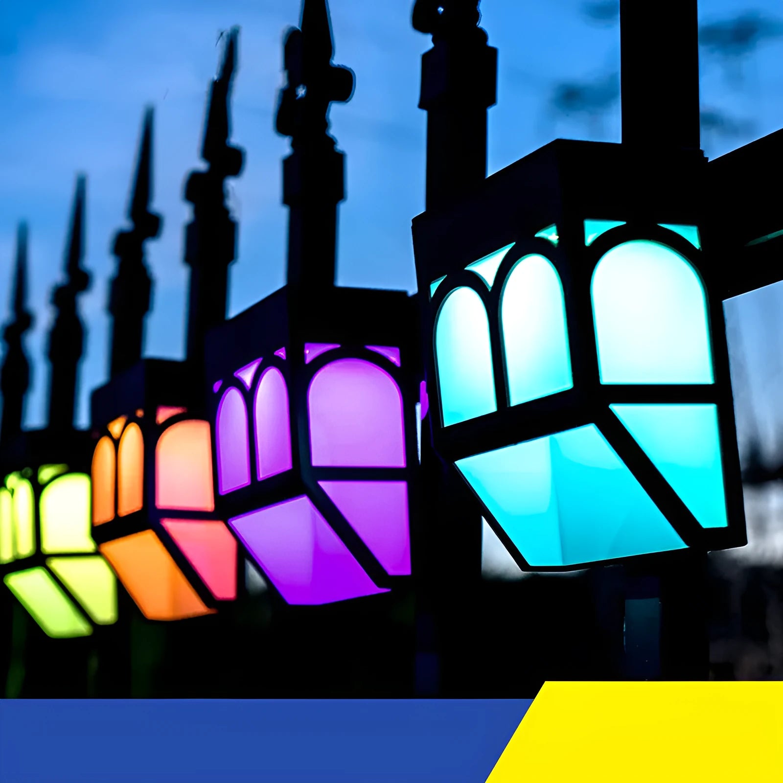 Solar-powered outdoor wall lamp with square design for garden courtyard balcony installation
