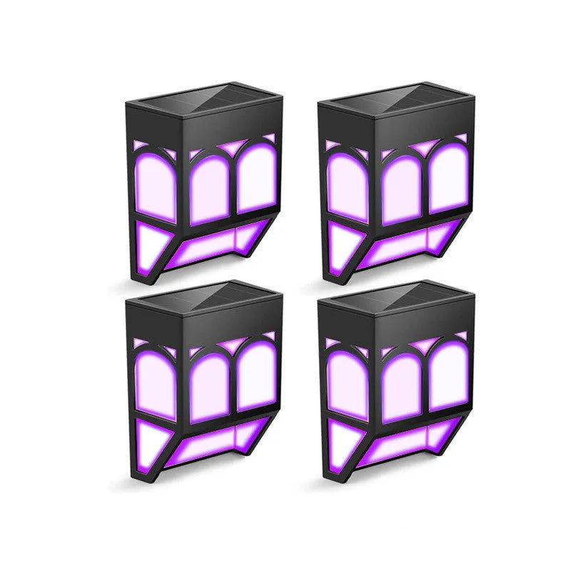 Solar-powered outdoor wall lamp with square design for garden courtyard balcony installation