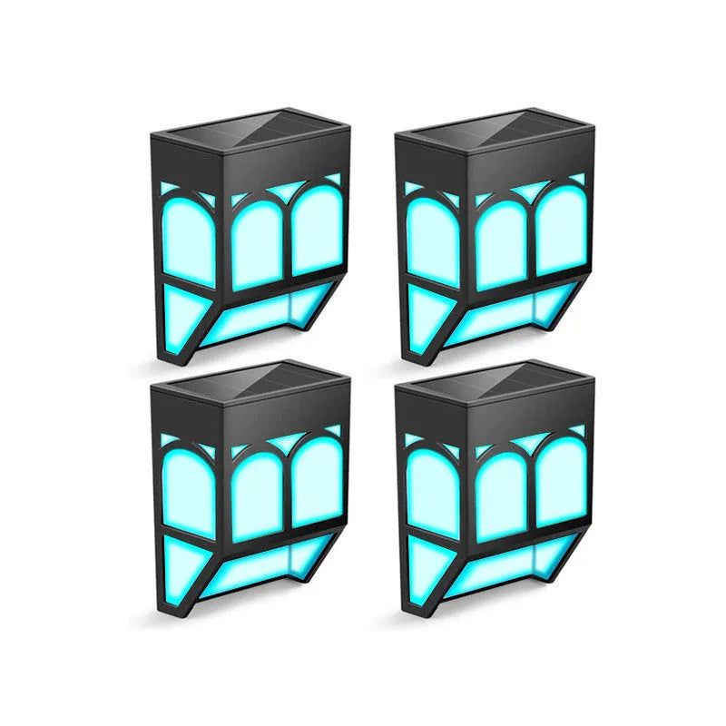 Solar-powered outdoor wall lamp with square design for garden courtyard balcony installation