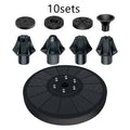 Black solar-powered floating fountain pump with four spray nozzles on a solar panel for garden ponds