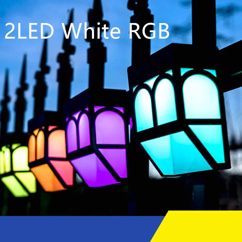 Solar-powered outdoor wall lamp with square design for garden courtyard balcony installation