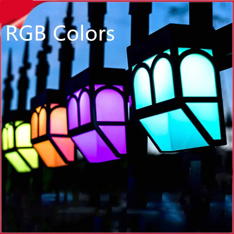 Solar-powered outdoor wall lamp with square design for garden courtyard balcony installation