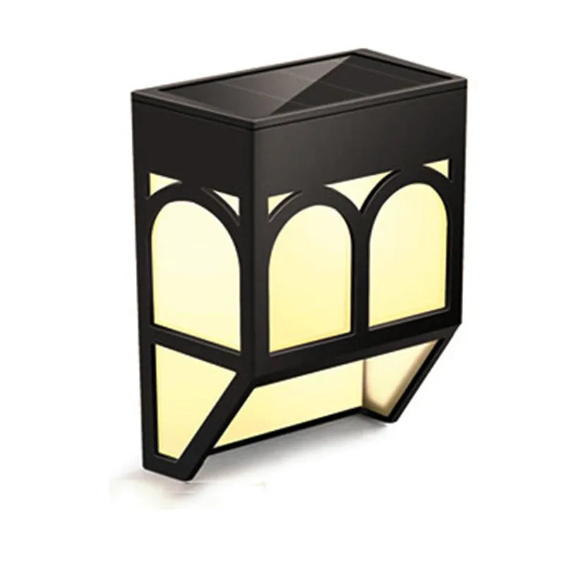 Solar-powered outdoor wall lamp with square design for garden courtyard balcony installation