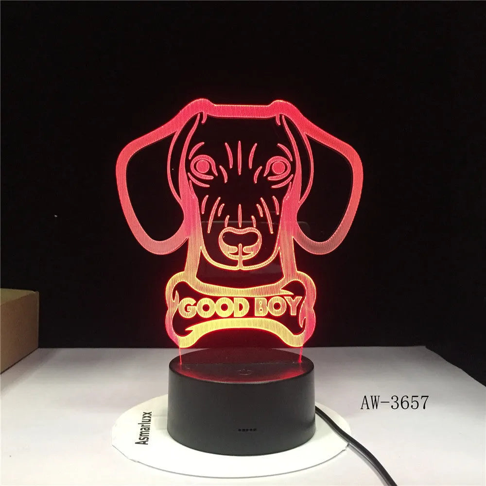 Colourful gradient LED table lamp with remote control on wooden desk