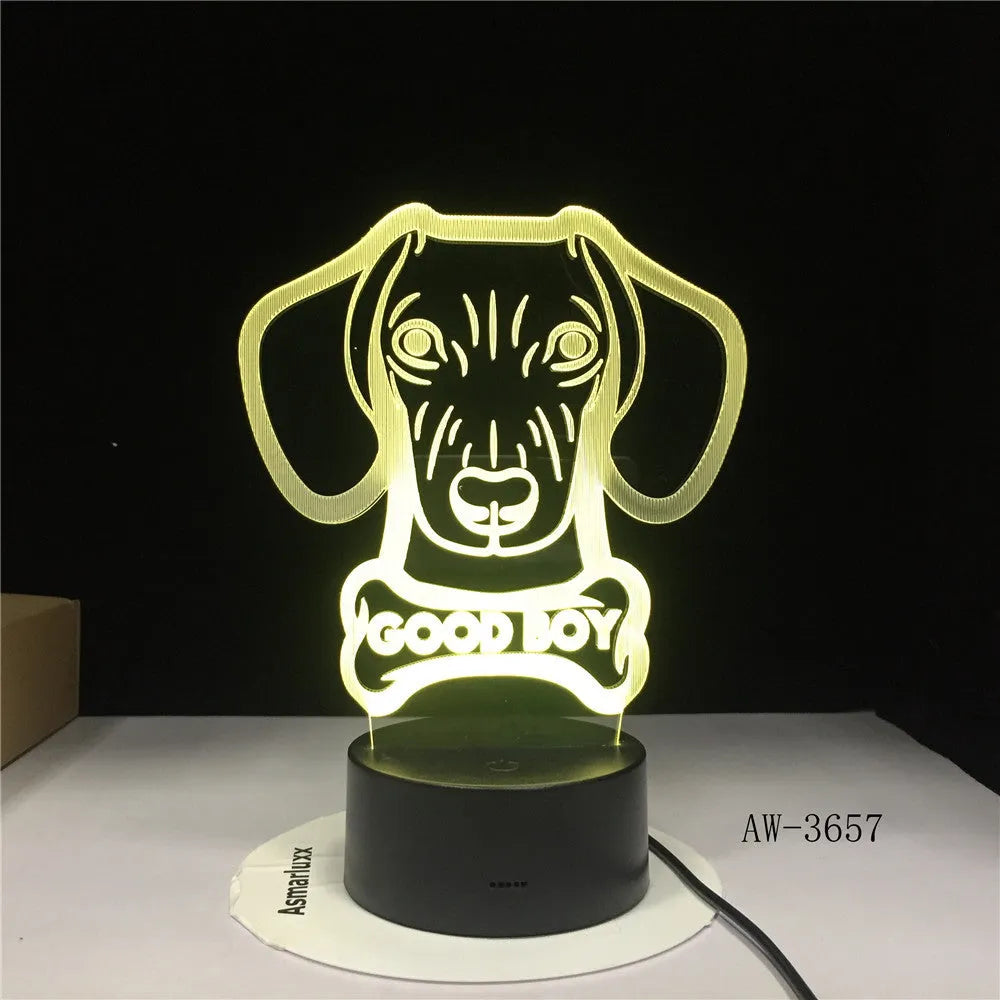 Colourful gradient LED table lamp with remote control on wooden desk