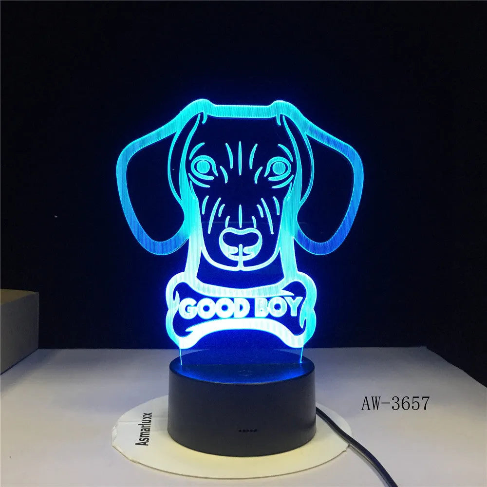Colourful gradient LED table lamp with remote control on wooden desk