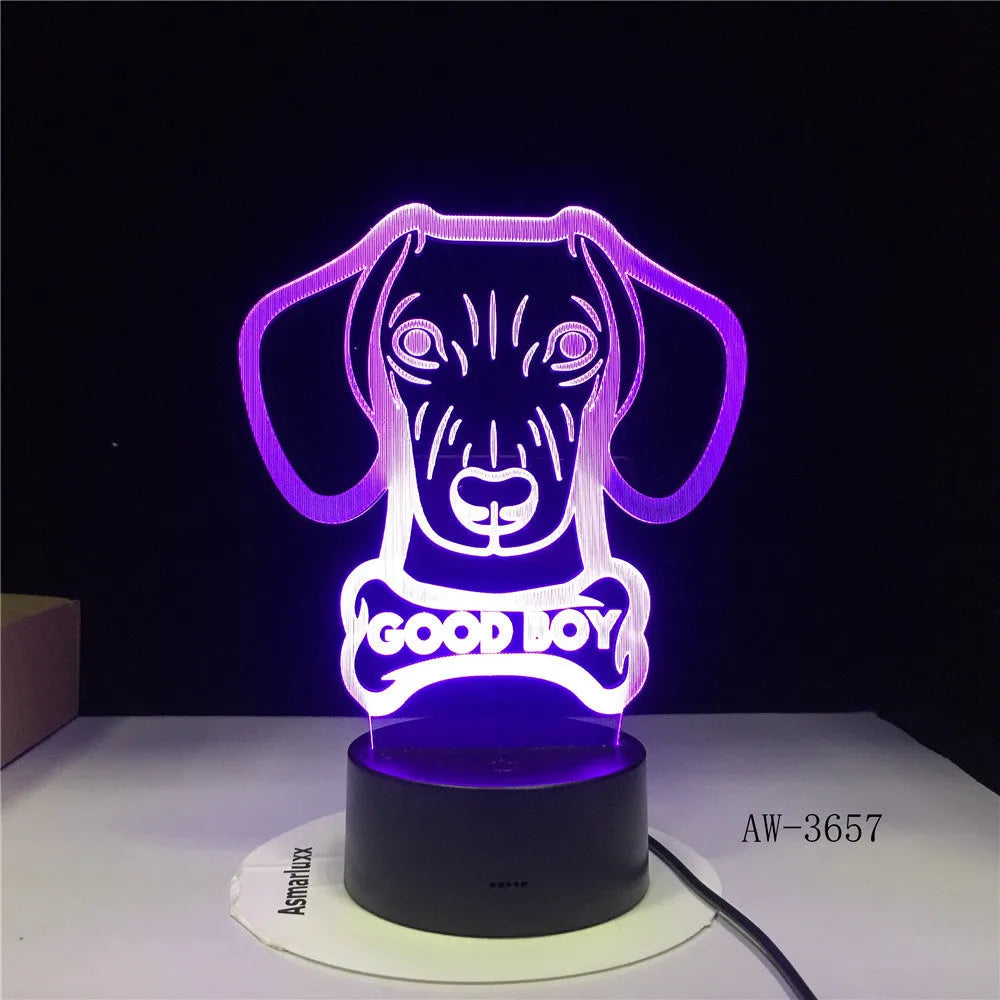 Colourful gradient LED table lamp with remote control on wooden desk