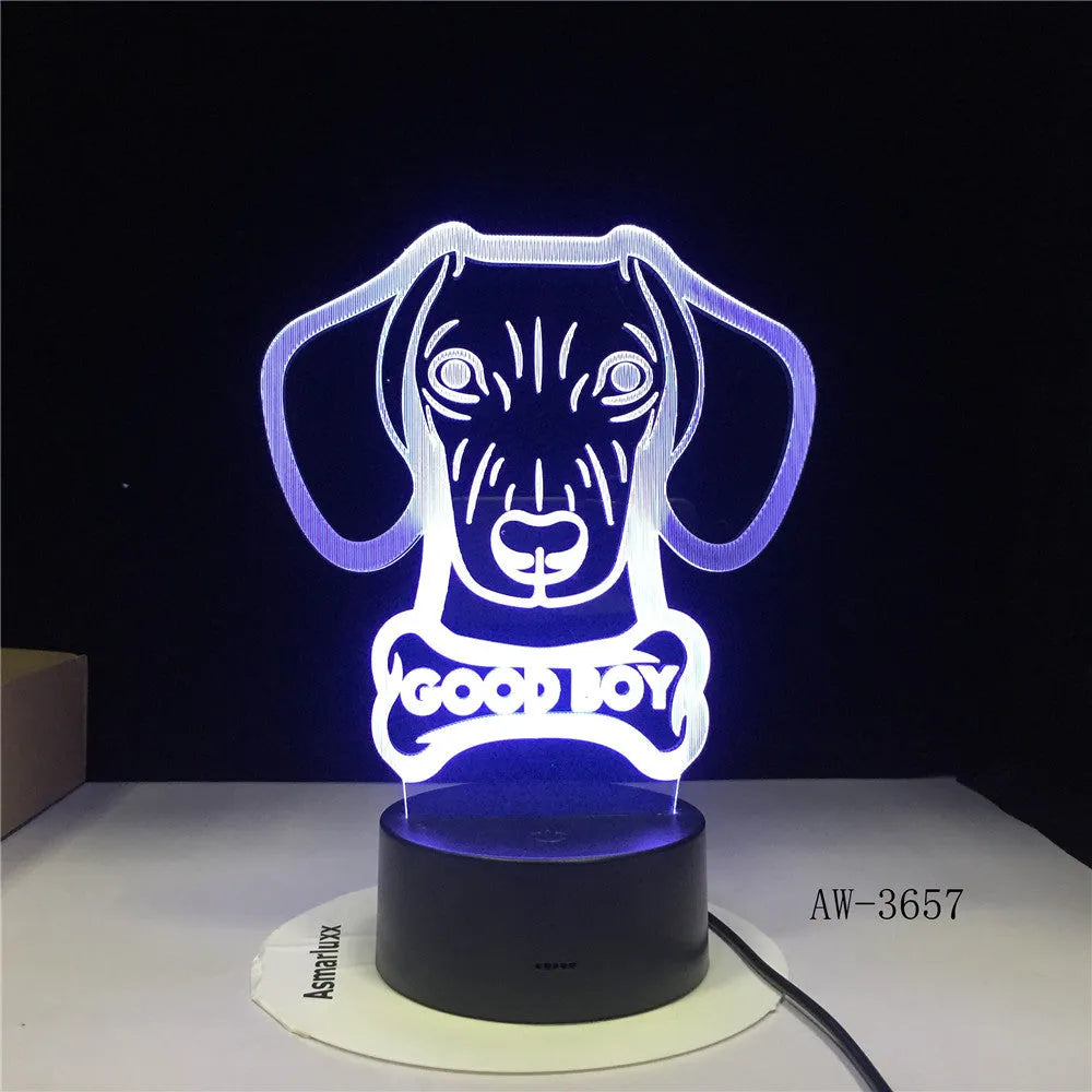 Colourful gradient LED table lamp with remote control on wooden desk
