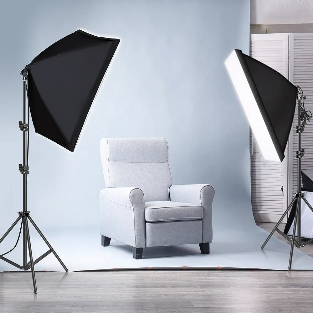 LIBEN 50x70cm studio lighting kit with soft light cloth, reflective backdrop, and 2-metre tall light stand