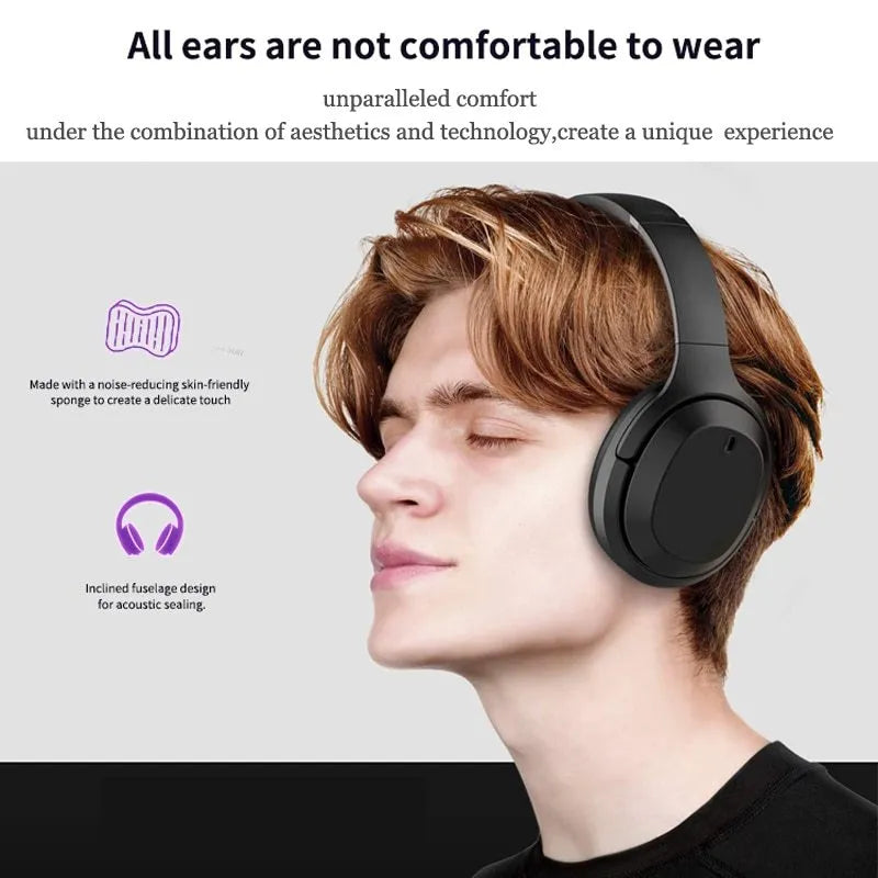 Black Gorsun E98 wireless Bluetooth over-ear headphones with adjustable headband