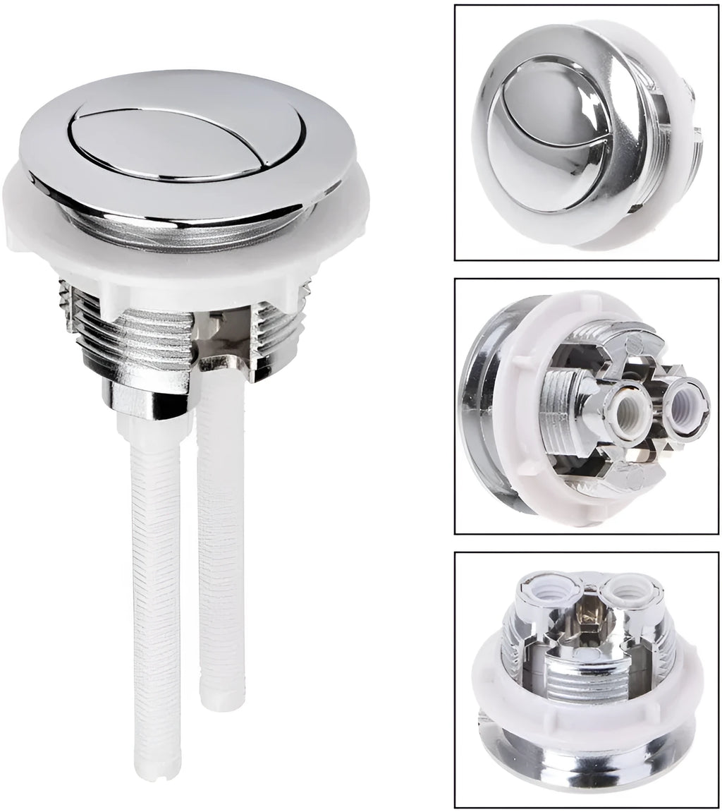 Round dual button toilet flush accessory with 38mm thread connection