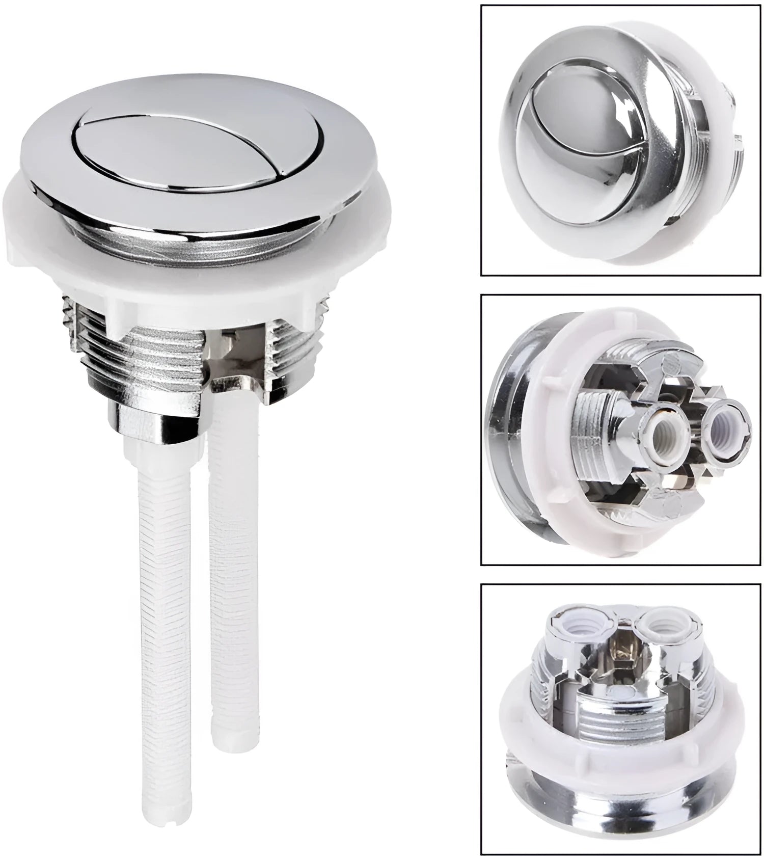 Round dual button toilet flush accessory with 38mm thread connection