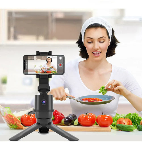 360 intelligent tracking pan tilt camera bracket with AI face recognition for mobile phones