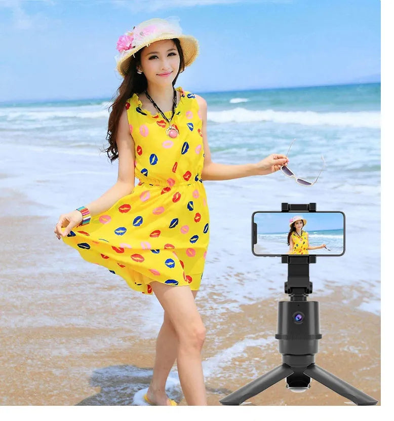 360 intelligent tracking pan tilt camera bracket with AI face recognition for mobile phones