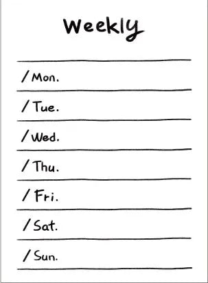 Compact student memo pad showing eight organisational style options including weekly plan and to-do list formats
