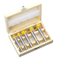 5-piece carbide woodworking hole opener set with wooden box for electric drill