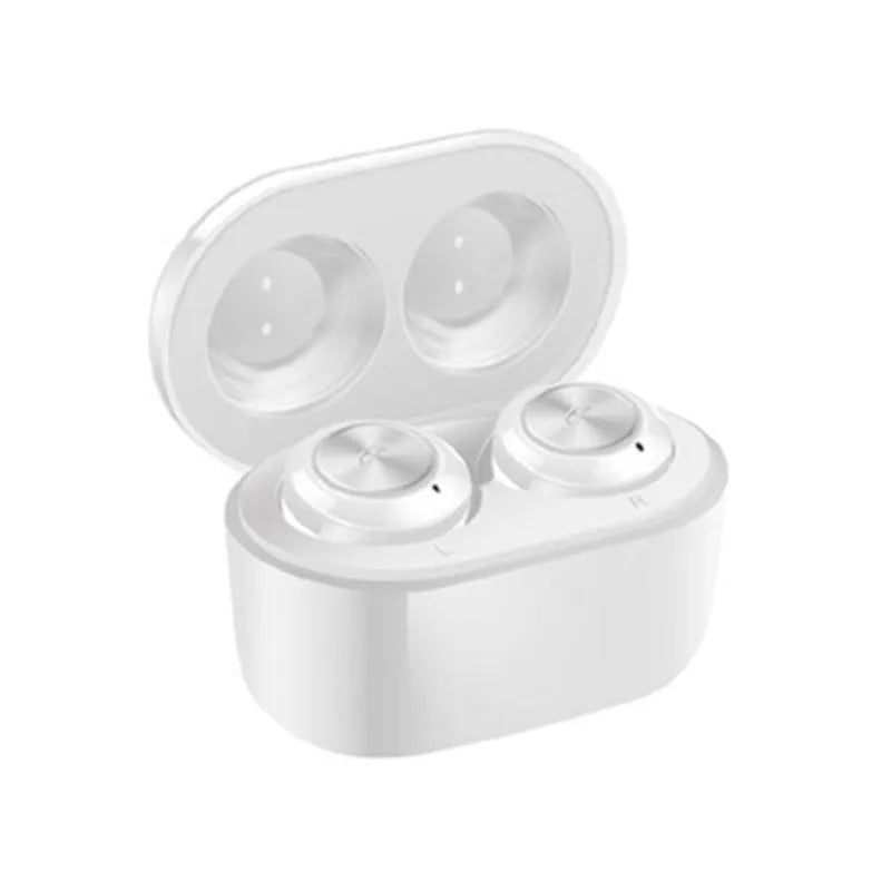 A6 TWS Bluetooth wireless headphones in black and white colour options with earplug design