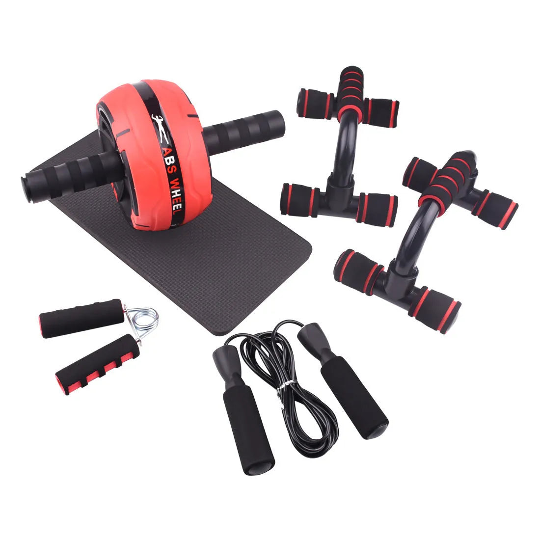 Push-up bar with resistance bands for abdominal and upper body workouts in various colours