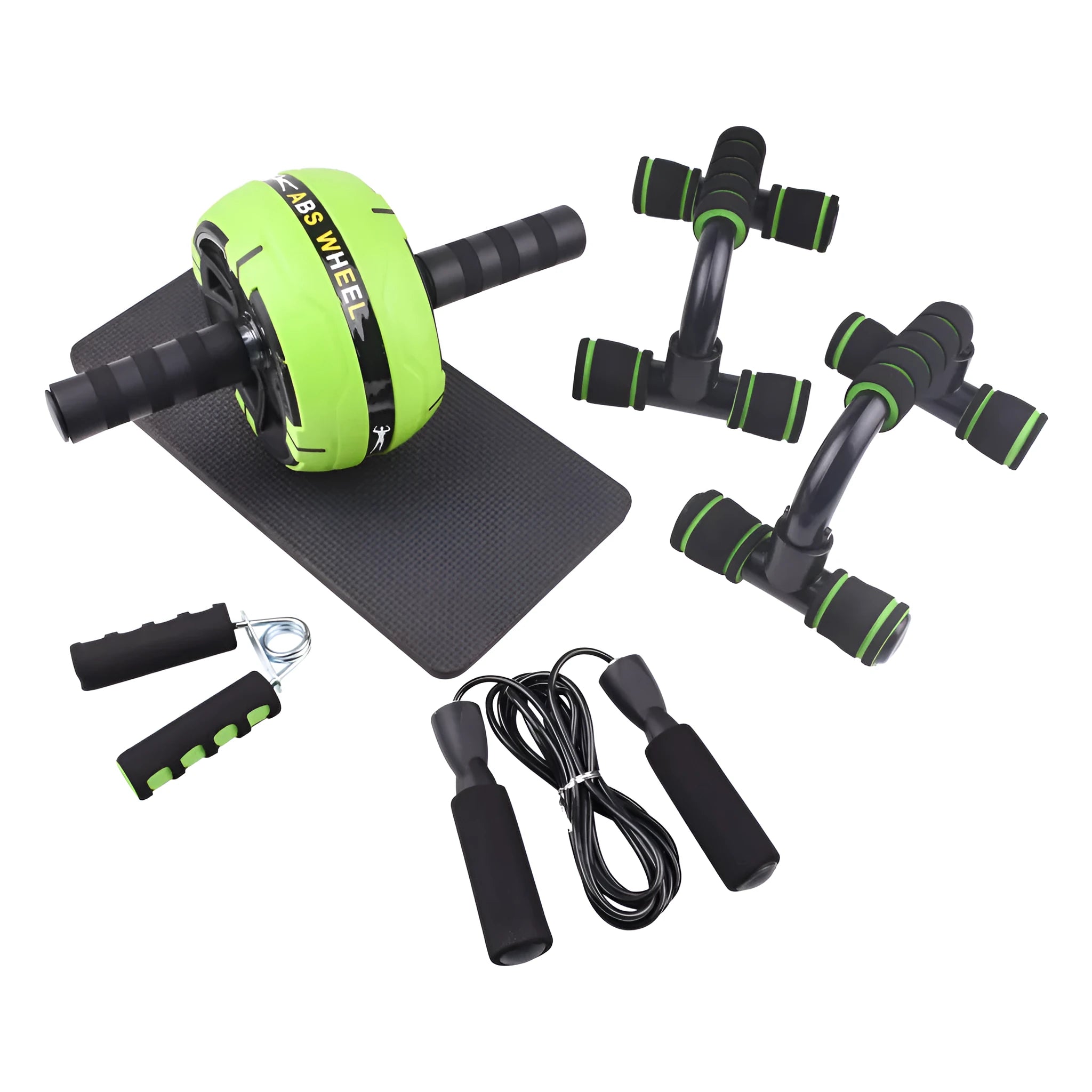 Push-up bar with resistance bands for abdominal and upper body workouts in various colours