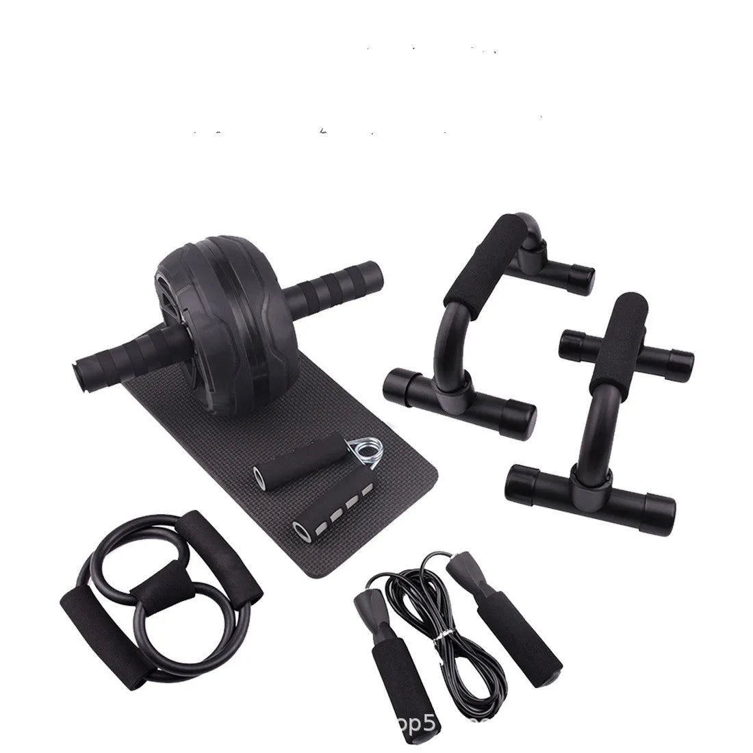 Push-up bar with resistance bands for abdominal and upper body workouts in various colours